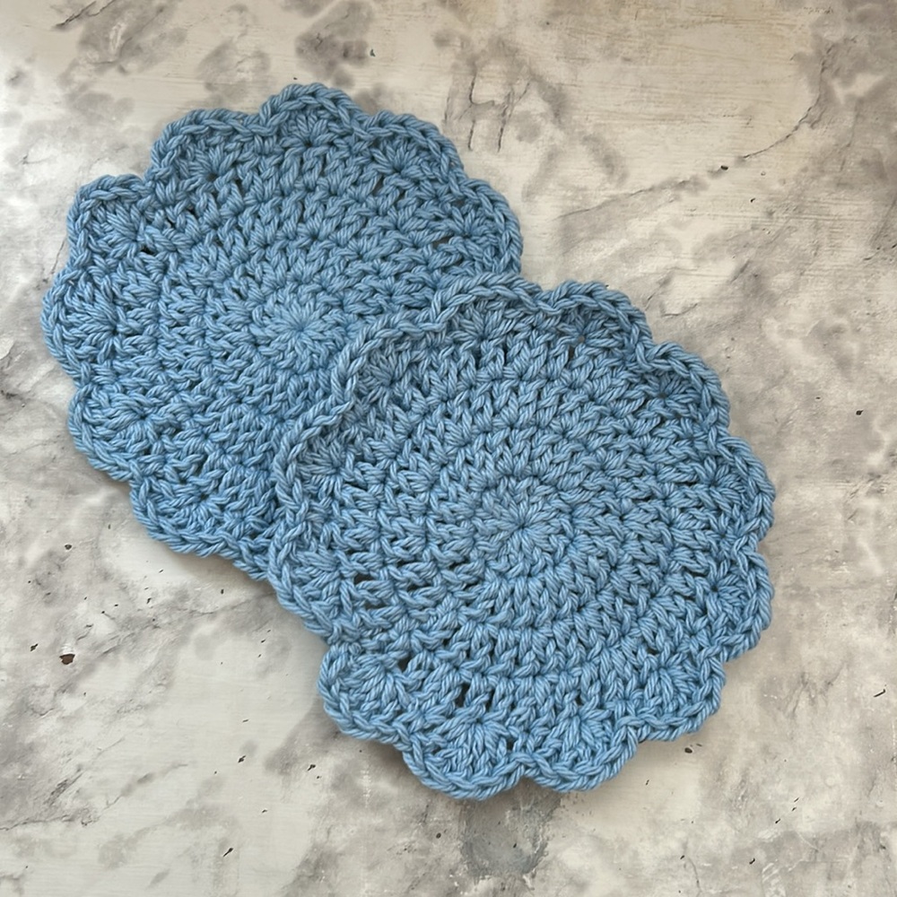 2 Handmade Crochet Coasters - Picture 3 of 8
